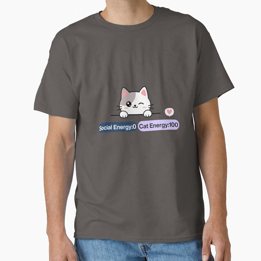Social Energy:0 Cat Energy 100 Cute Cat Gift Idea by CuteVibesStudio