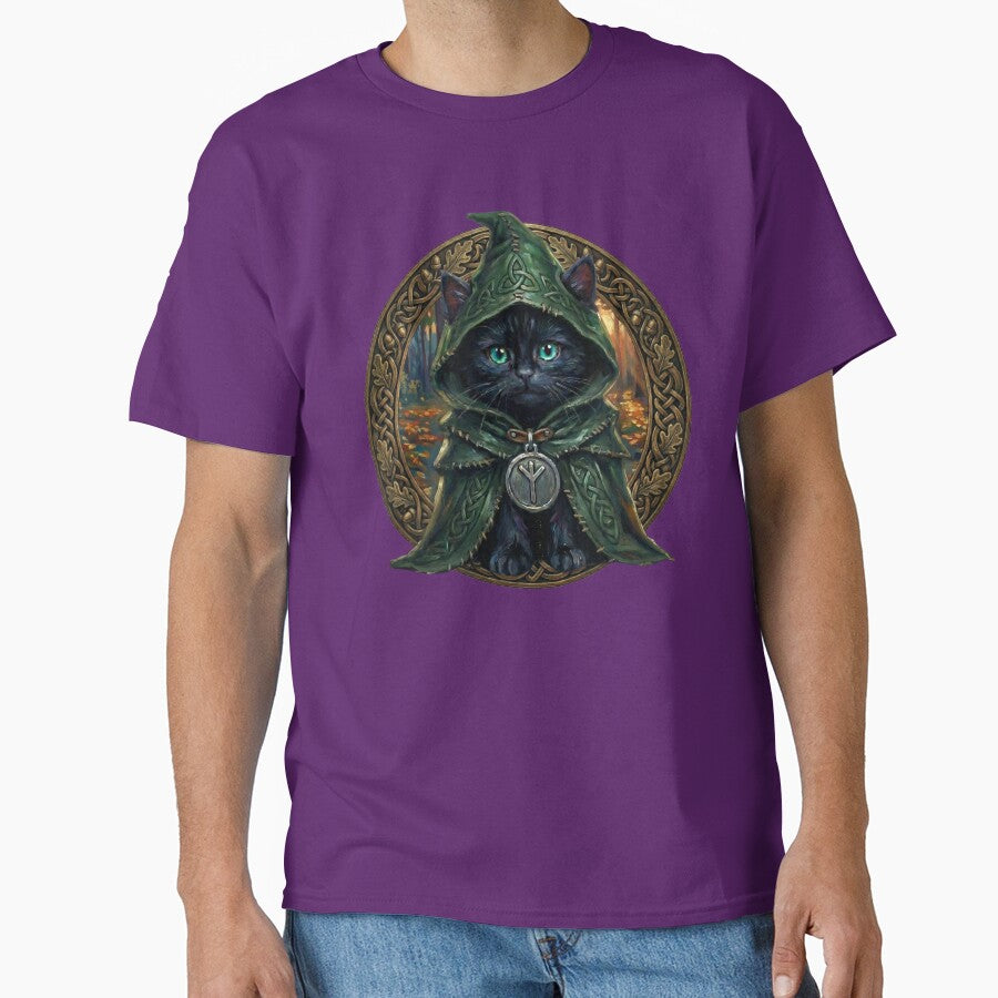 Black Cat Druid Autumnal Haven Eolhx Rune Motif - Twilight Edition by Englandbear