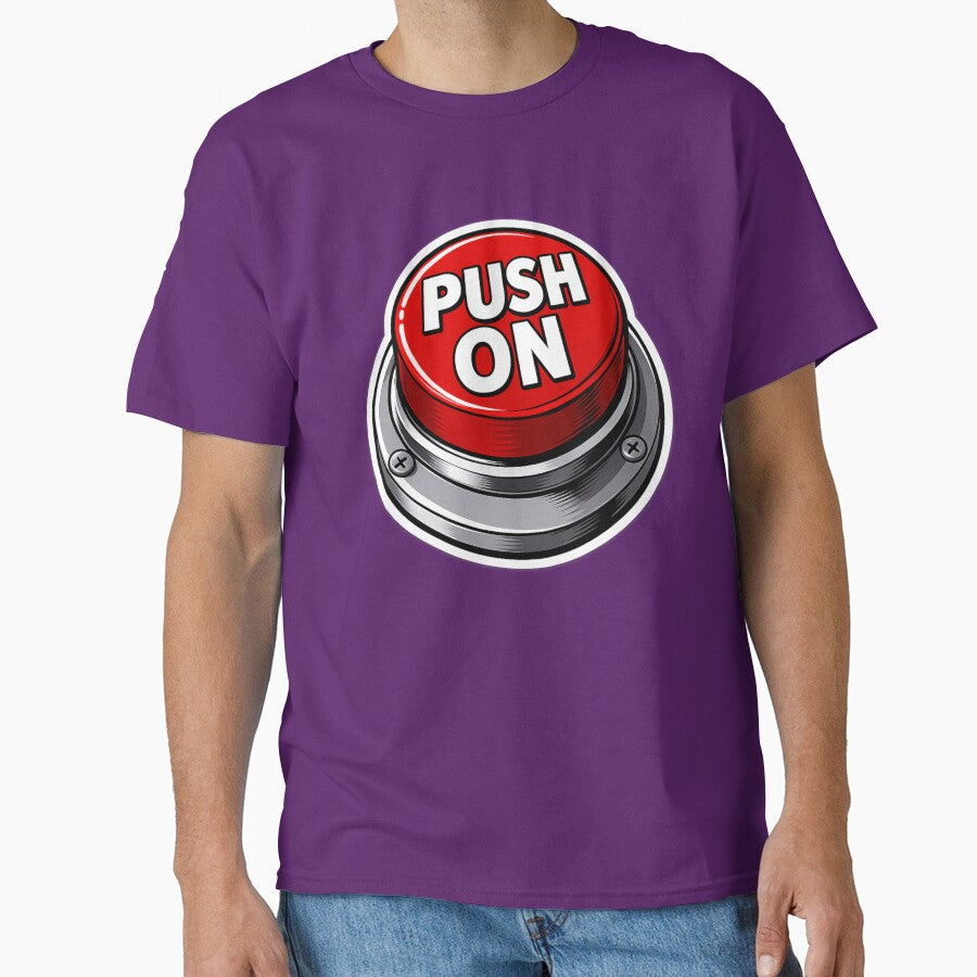 Push On Button Funny Motivational Design – Bold Red Button Sticker by ITSimagination