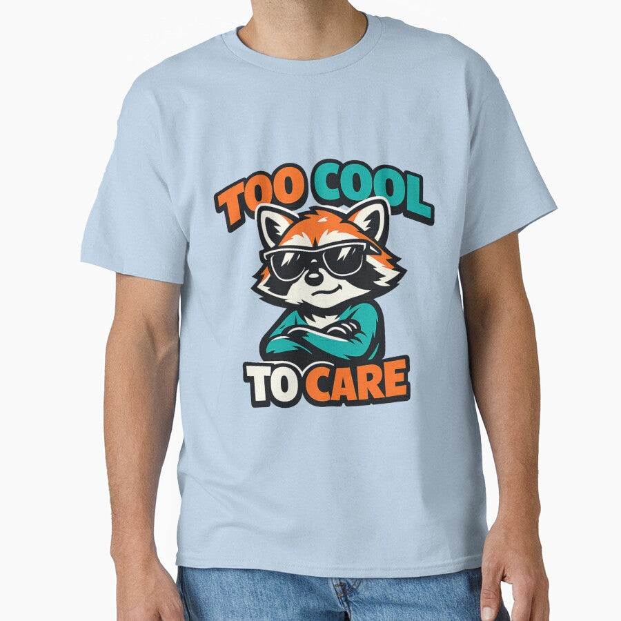 Too Cool to Care – Cute Raccoon with Sunglasses Cartoon Design by ArtisticHeart21