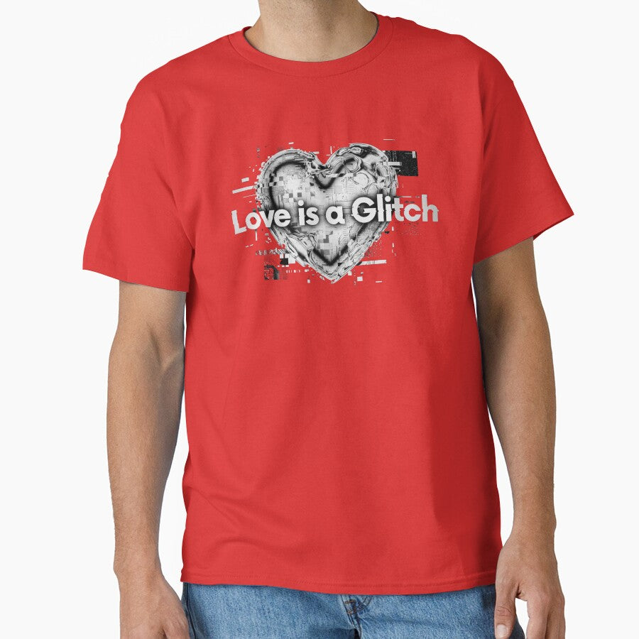 Love is a Glitch Chrome Heart Cyberpunk Y2K Aesthetic by MarCinu Art