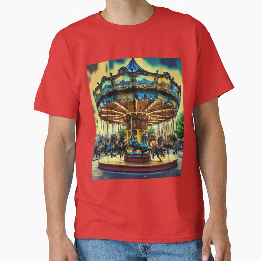 "Joyful Carousel: A Whimsical Merry-Go-Round Experience" by Artisticanvas
