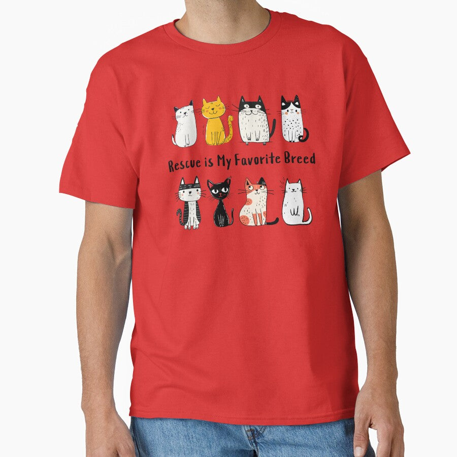 Rescue is My Favorite Breed Funny Cat by Sachie's Studio