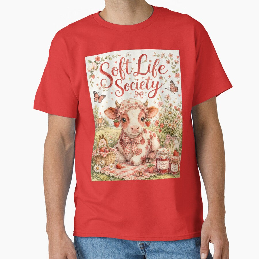 Soft Life Society Strawberry Cow Sticker by irfanshikh