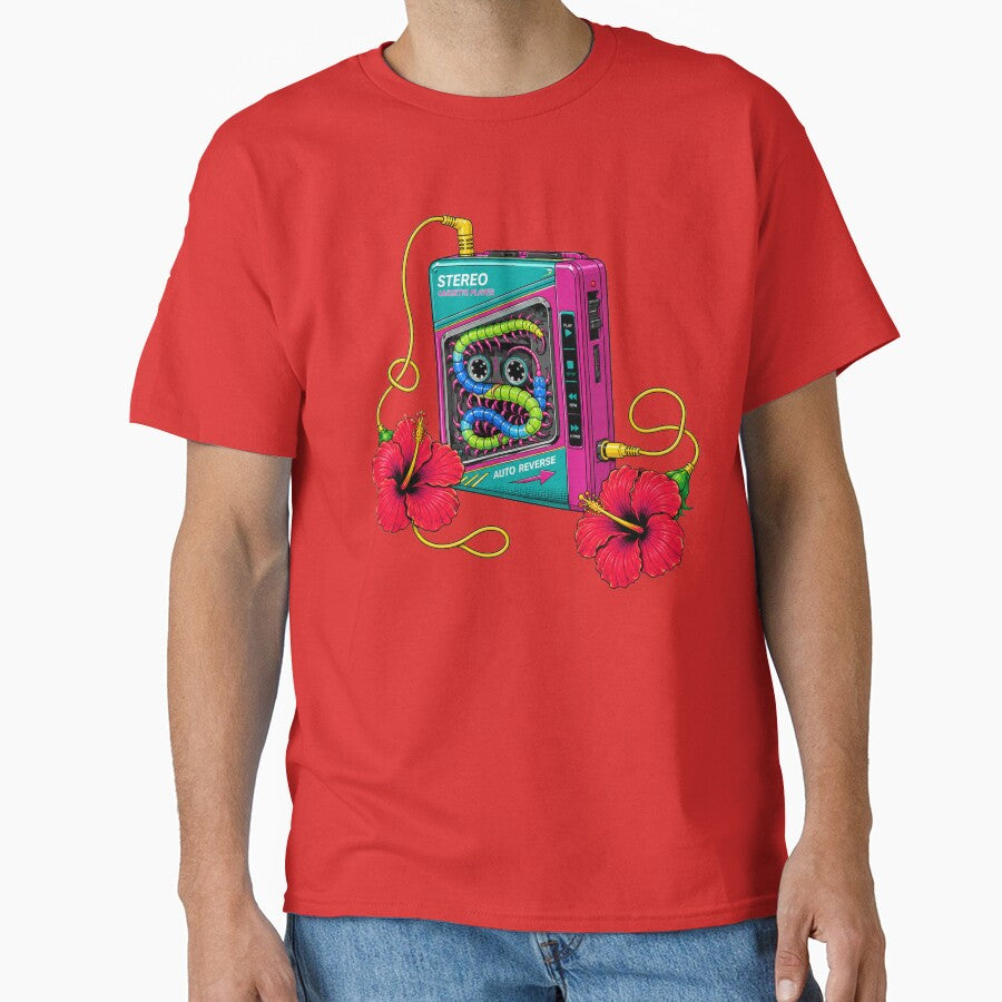 Retro Cassette Centipede Surreal Fusion Art by MarVan-Prints