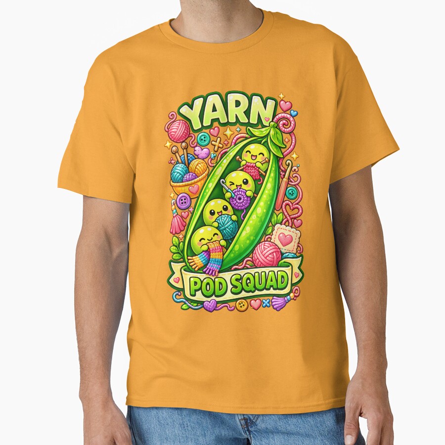 Yarn Pod Squad - Cute Kawaii Knitting & Crochet Peas by Human Error Goods