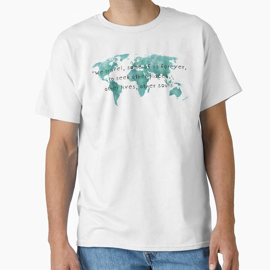 The Reason We Travel | Blue Watercolor World Map | Wanderlust by ABdigitaldesign