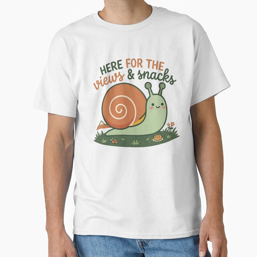 Here For The Views And Snacks Snail by SnailTrailsClub