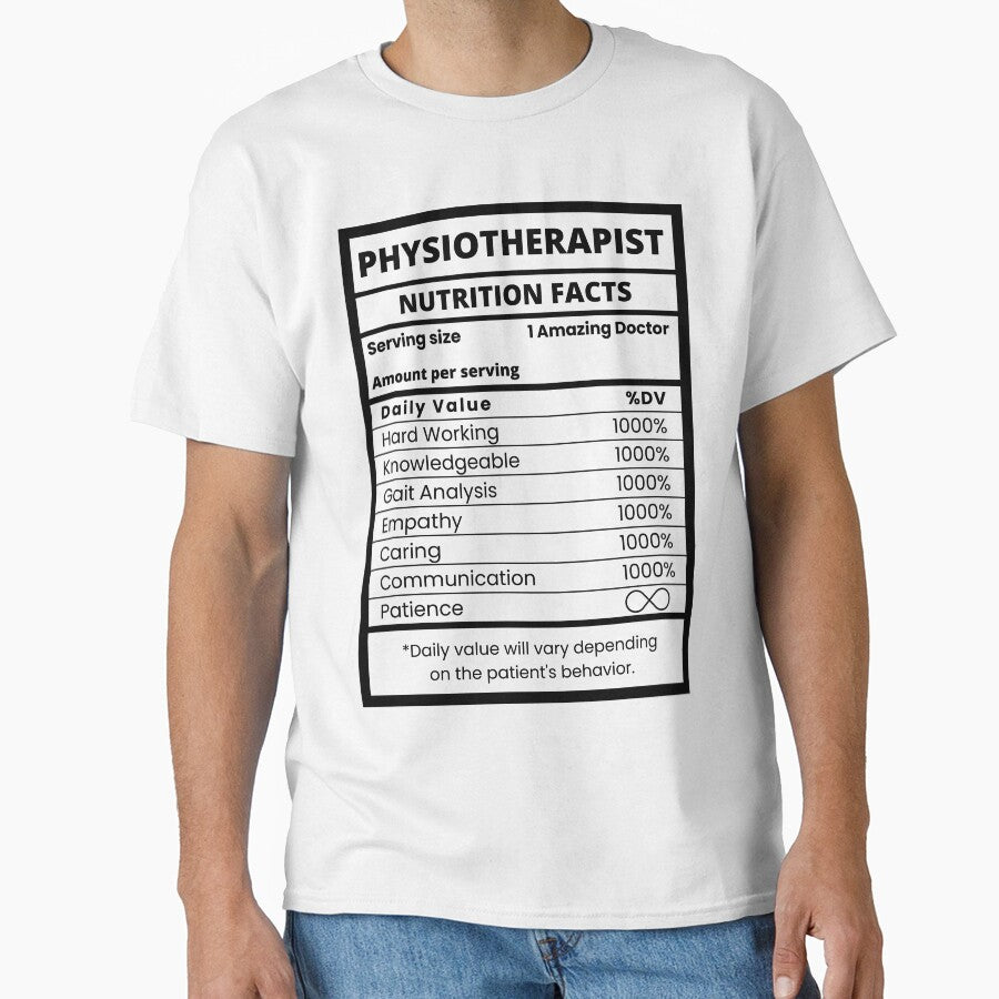 Physiotherapist Nutrition Facts Funny Physical Therapy Specialist by CuteLovelyDesigns