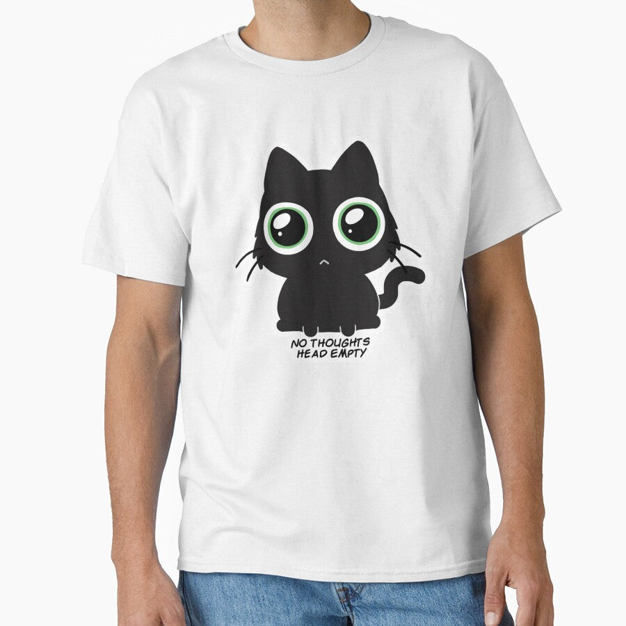 No Thoughts Head Empty Black Cat Design by neoomancer