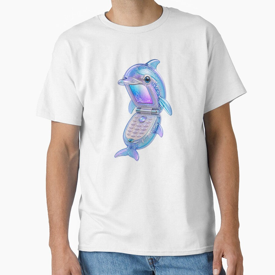 Frutiger Aero Dolphin Flip Phone Y2K Aqua Tech by PixelPanduh