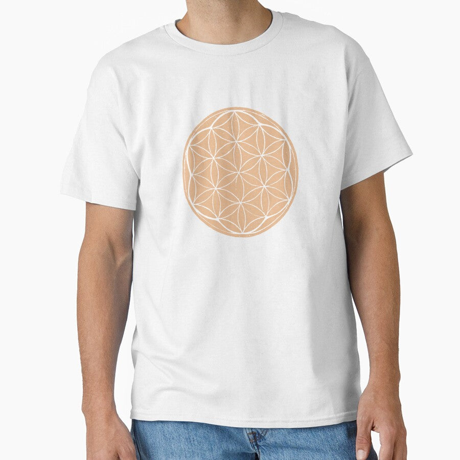 Flower of Life Linocut - Melon + Snow by Irene Estelle
