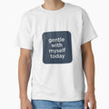 Gentle With Myself Today – Calm Self Care Spiritual Typography Design by CosmicQuietStudio