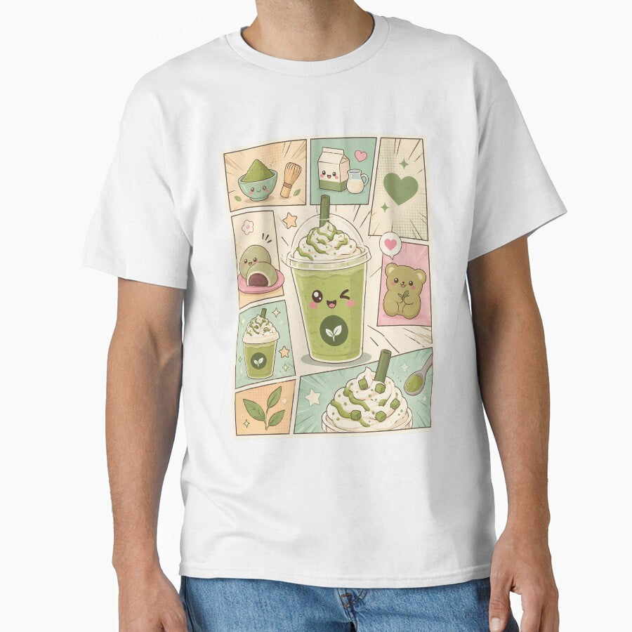 Kawaii Matcha Frappe Pop Panels Cute Green Tea Design by Magmashup