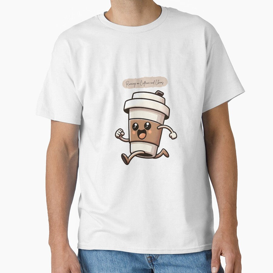 Running on Caffeine and Chaos – Funny Aesthetic Quote Design by CozyDreamNest