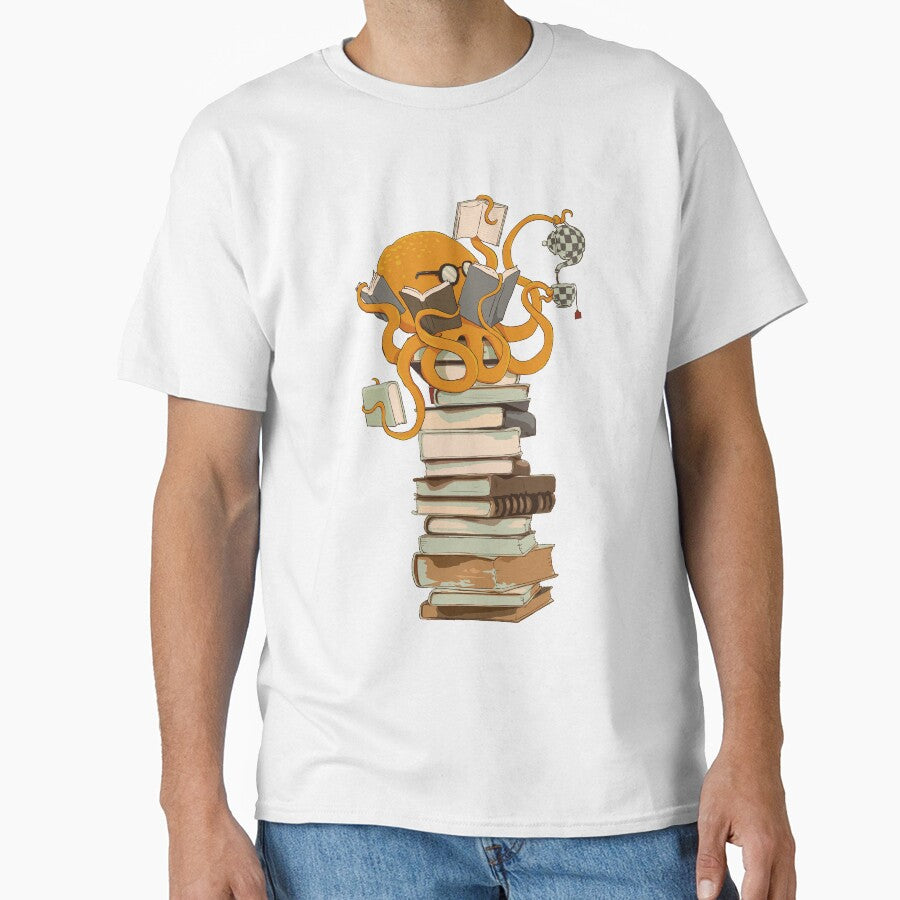 Reading Octopus, tea, coffee and books gift by dogeatdoug