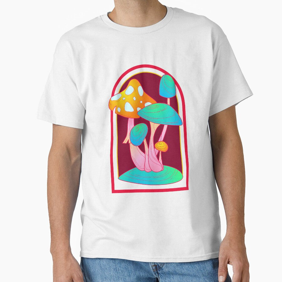 Trippy Neon Mushroom Arch Psychedelic Retro Rave Festival Glow Vintage Art by DERA RAY