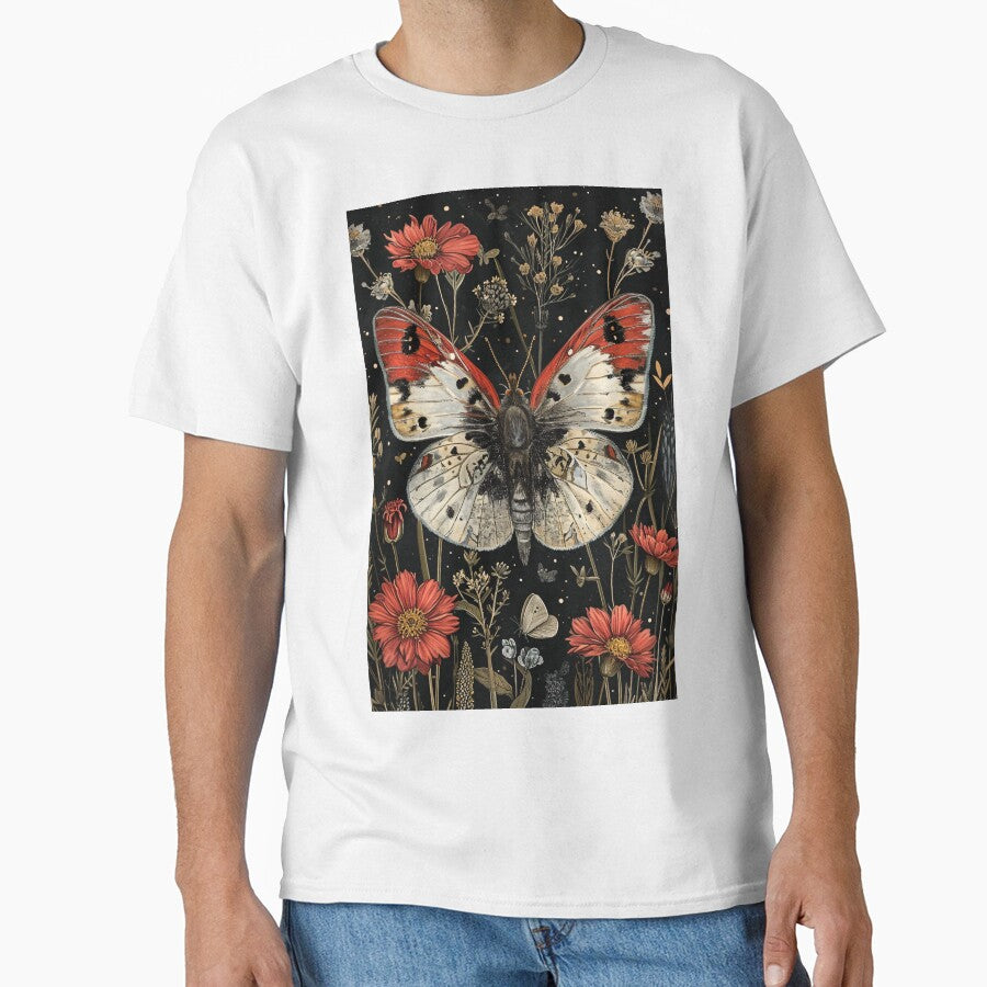 Moth and red wild flowers by Fantasy Cache