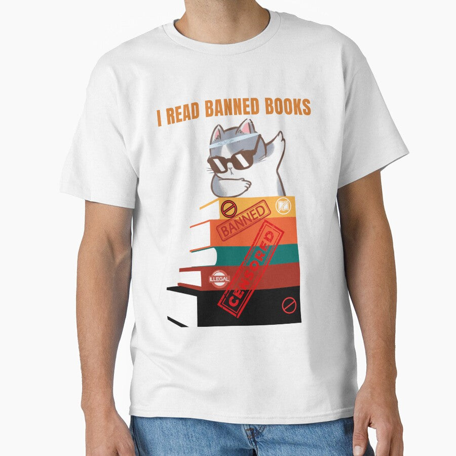 I Read What I Want Funny Dabbing Cat Reading Banned Books by Ahmed  Feki