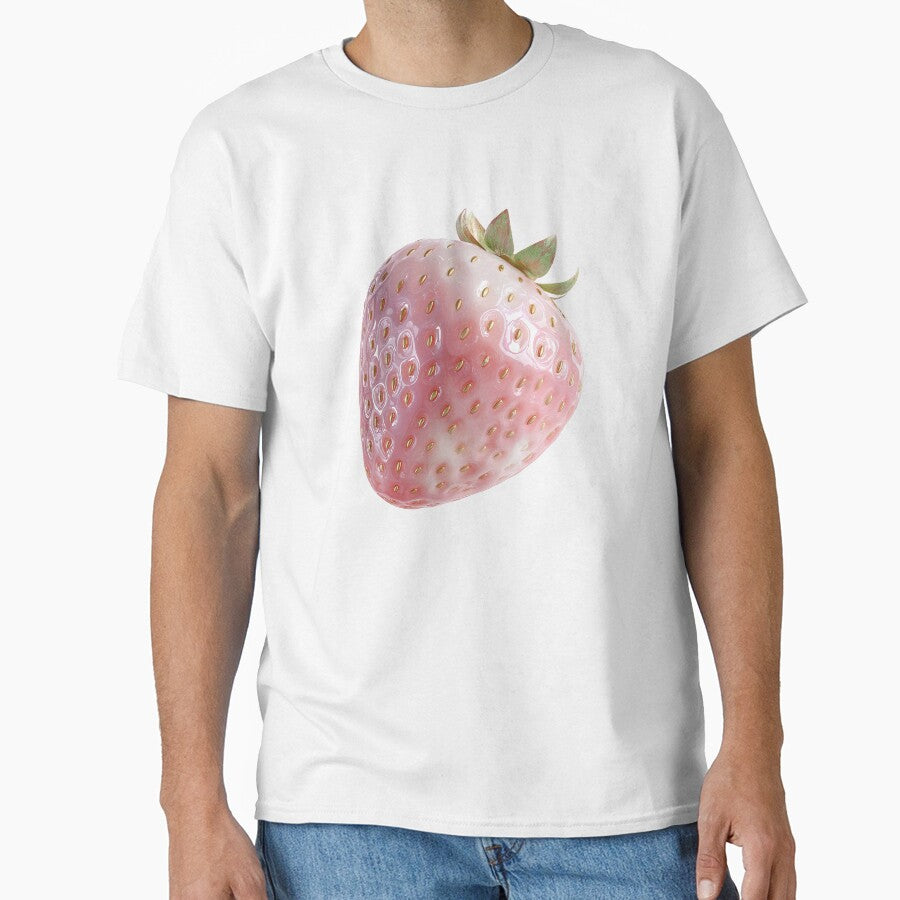 Pink Strawberry Aesthetic Illustration by jianina-alondra