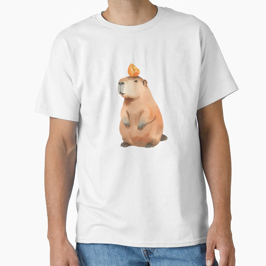 The Zen Capybara with an Orange by Bal Drops