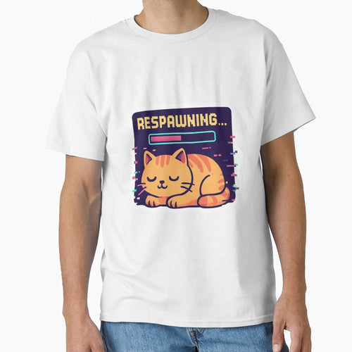 "Respawning" Funny Gamer Cat Loaf Vector Sticker by catastrocat