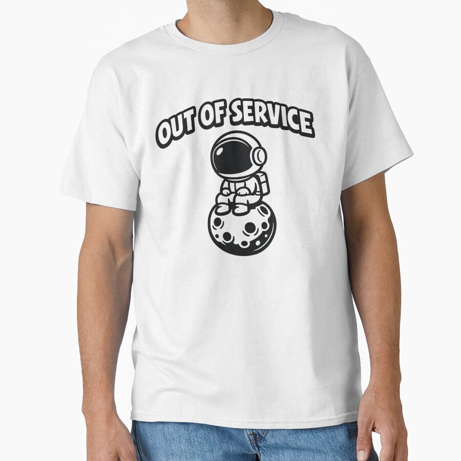 Out Of Service Astronaut Funny Minimal Space Design by Echo-Draw