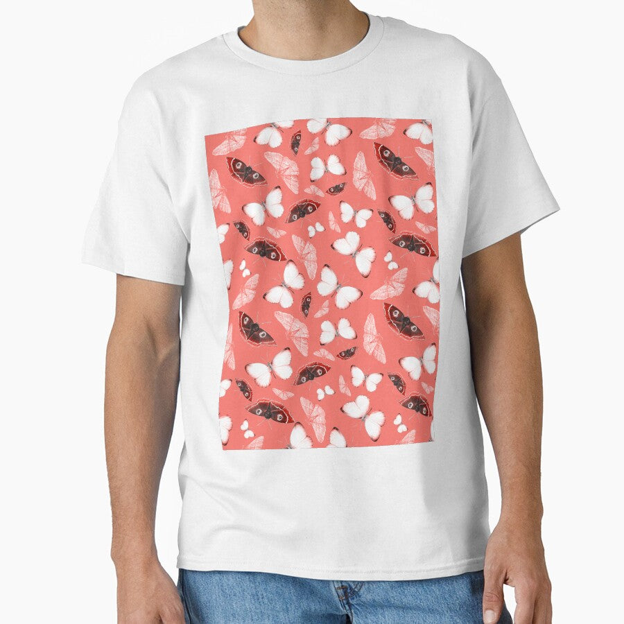 Whimsical Butterflies and Moths - Coral Colorway by Negin Mf Designs