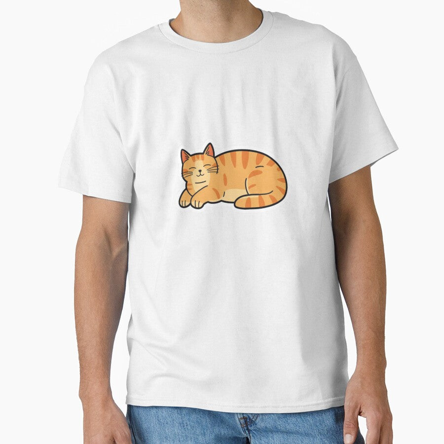 Chubby Loaf Cat Orange Tabby Sticker for Cat Lovers by NeonNerd Studio