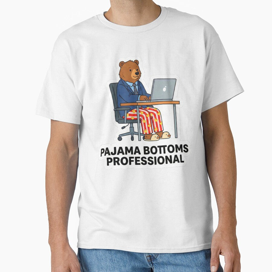 Pajama Bottoms Professional - Funny Work From Home Bear by Rengwear