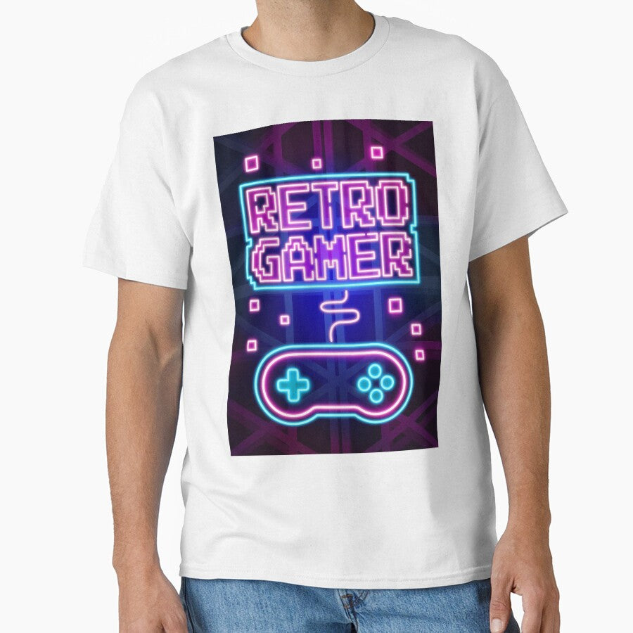 Retro Gamer Neon Art Typography by Vectorheroes
