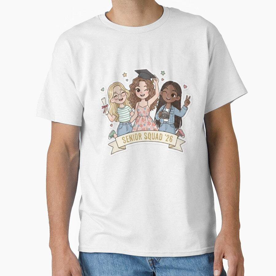 High School Senior Squad 2026 Cute Graduation Girls Sticker | Best Friends Grad Squad PNG | Class of 2026 Gift Idea by Bhaskar Digital Art