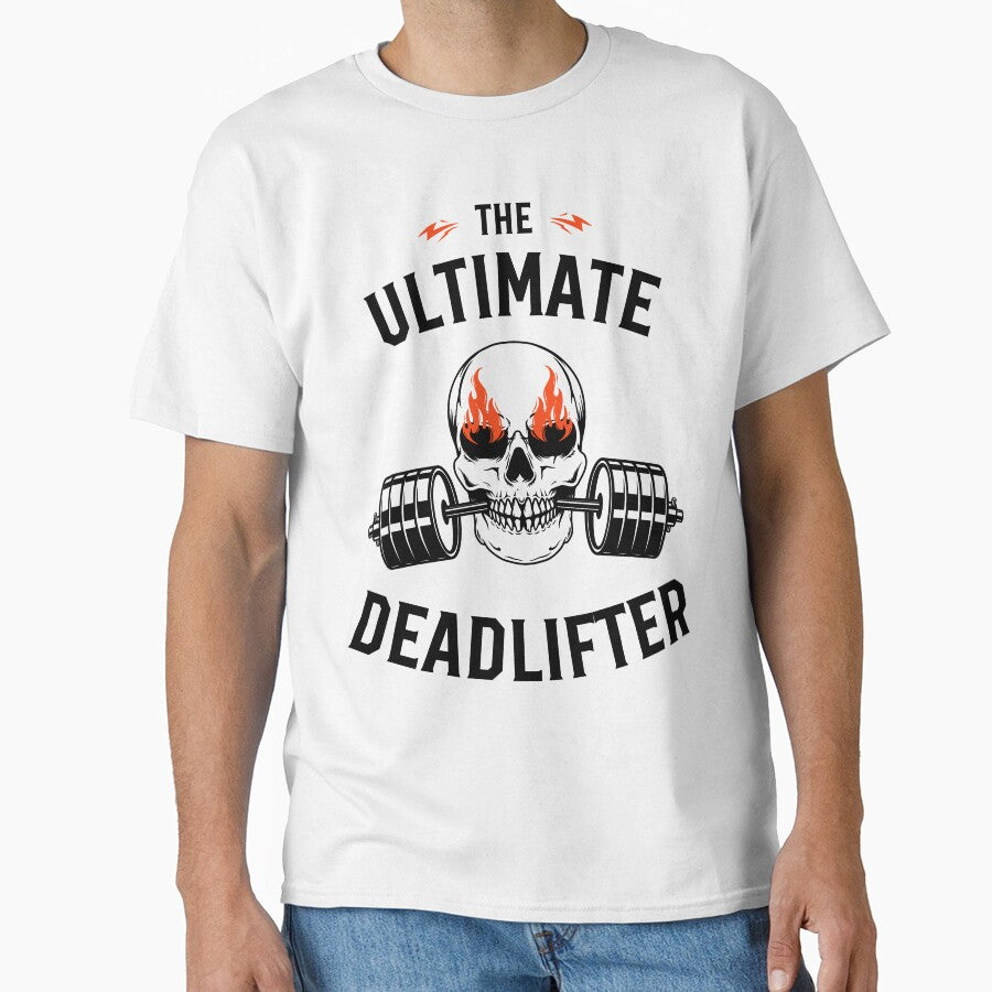 Black White Red Modern Aesthetic Skull Illustration Fitness T-Shirt by moro-arts