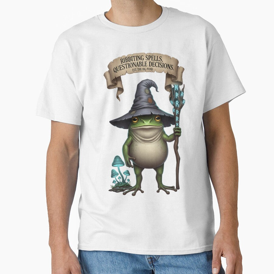 Frog Wizard of the Mossy Forest – Goblincore Fantasy Frog by Mythic Ink Studio