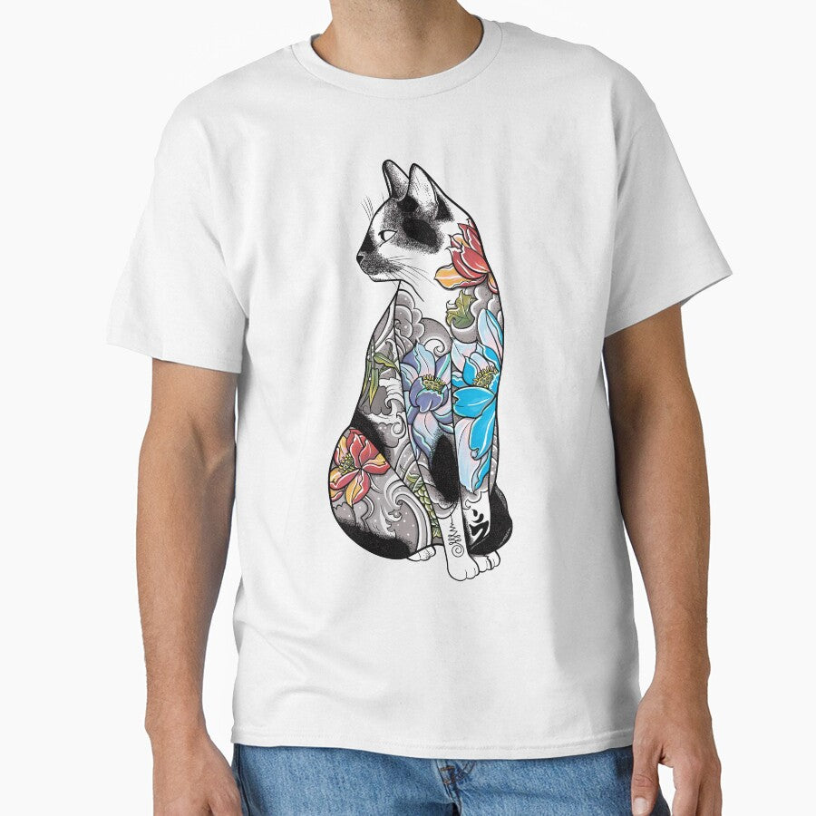 Cat in Lotus Tattoo by runcatrun