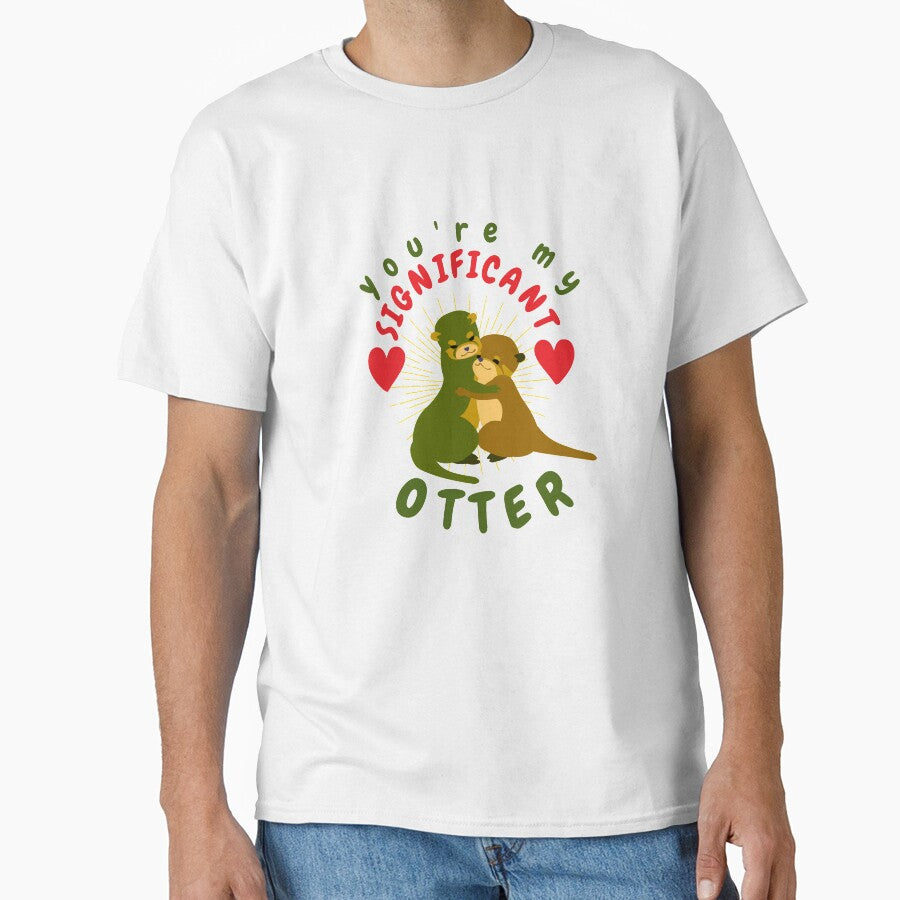 Romantic Otter Holding Hands Animal Drawing Otter Lovers Heart by tengamerx