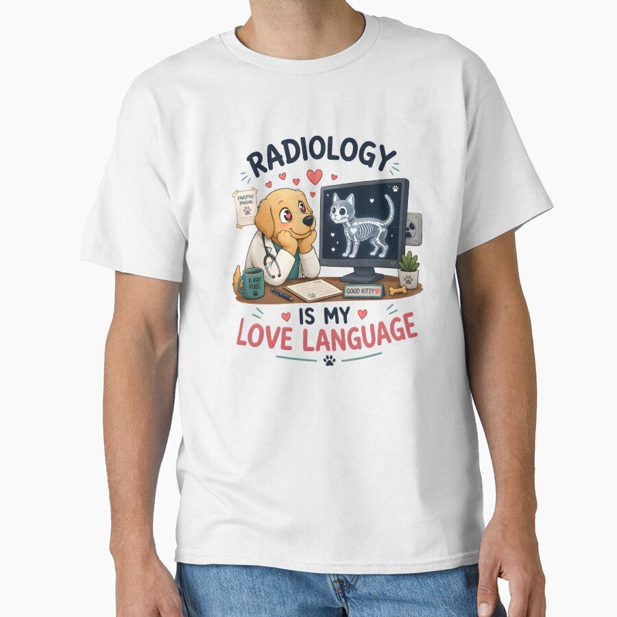 Radiology Is My Love Language Dog Design | Cute Veterinary X-Ray Humor by Bettybee00