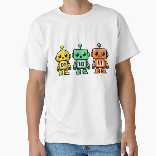 01 10 11 Robot design, Binary Code Robot Programmer Gift, Funny Coding Nerd AI Developer Graphic Tee for Tech Geek Engineers by AsturShop