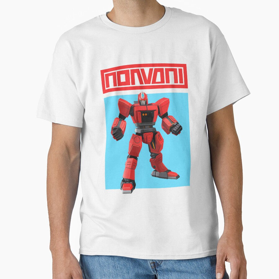 Robot Hero Tee - Red and Blue by allincolors