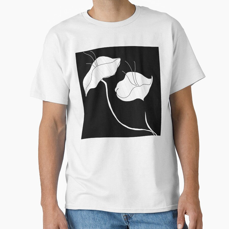 Flowers black and white design by Mermaso Art