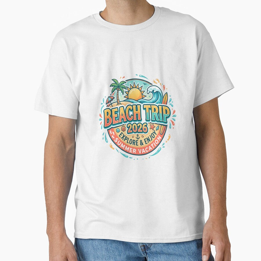 Summer - Beach Trip 2026 Retro Sunset Wave Summer Adventure Group Design by StickerHavenn