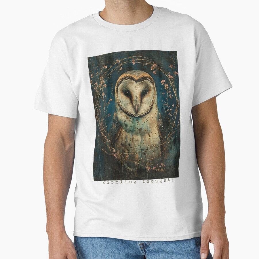 Circling Thoughts – Painterly Owl with Botanical Elements by Neurodelic