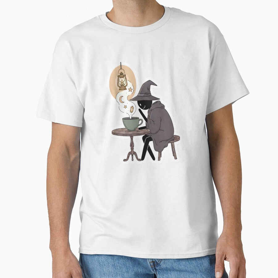 Cozy Wizard Stickman Coffee Magic Whimsigoth Dark Academia Aesthetic by StickyGuys