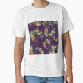 Flower rose daisy branch pattern a watercolor violet by Yana Mustafina | Boho Soulful Designs