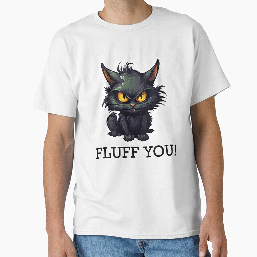 Baby Black Cat - Fluff You (Black Lettering) by VelvetRoom