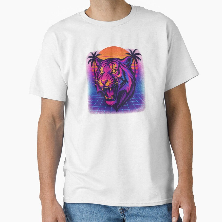 Neon Sunset Tiger – Retro 80s Vibe by derb darb