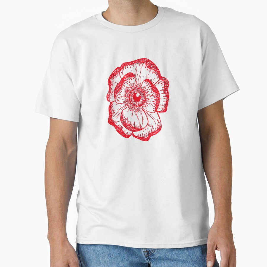 Toothy magnolia: surreal flower red on black by TheDoodlemancer
