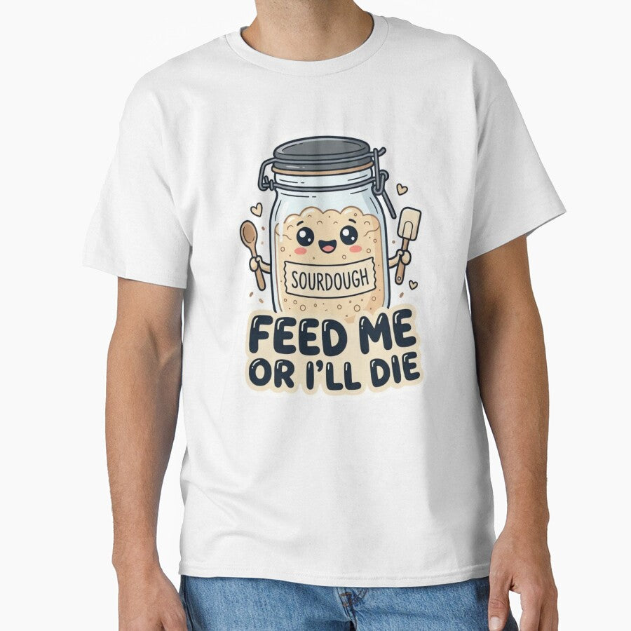 Funny Kawaii Sourdough Starter Cute "Feed Me Or I'll Die" Sticker by ARTReMi