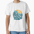 Beach Trip 2026 Minimalist Sun and Wave Retro Summer Vacation Design by StickerHavenn