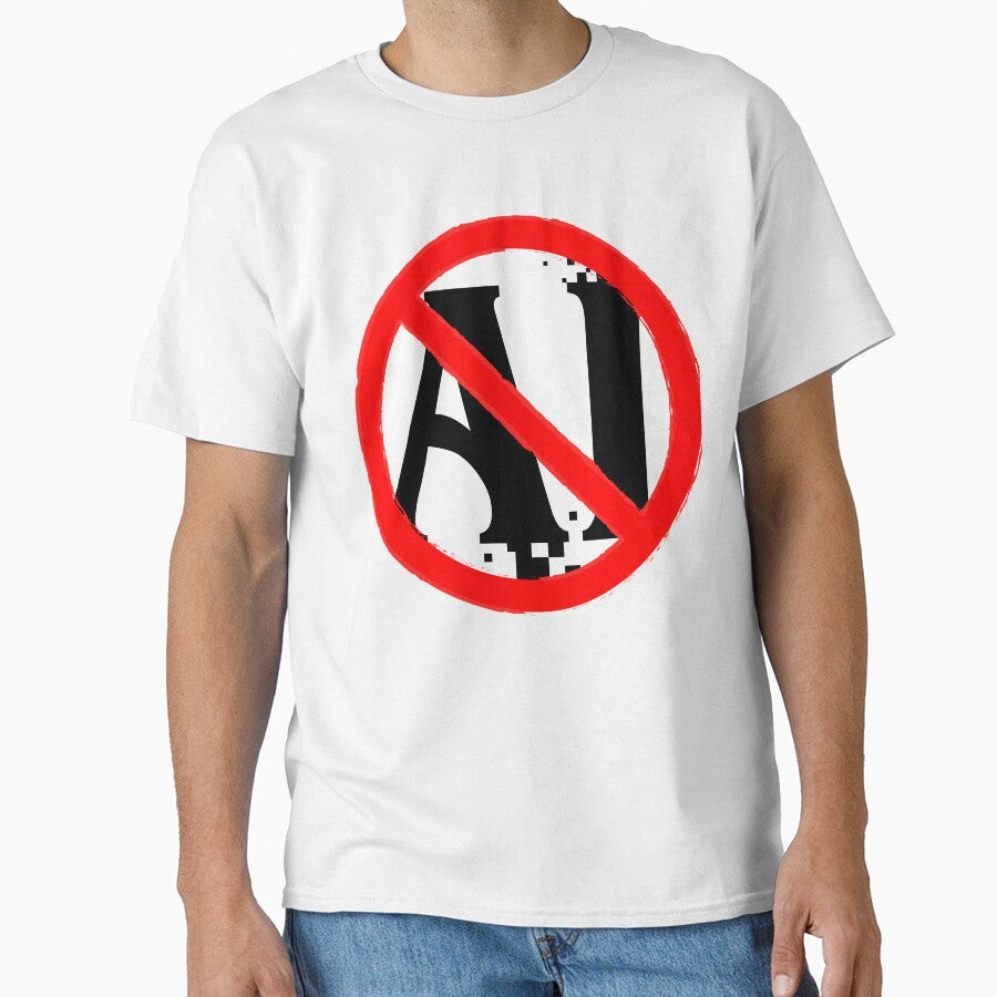 say NO to AI art | anti-ai artist art digital | left leftist lefty generated cross banned bad by politeillusts